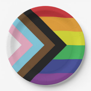 Progressieve LGBTQIA-vlag Papieren Bordje