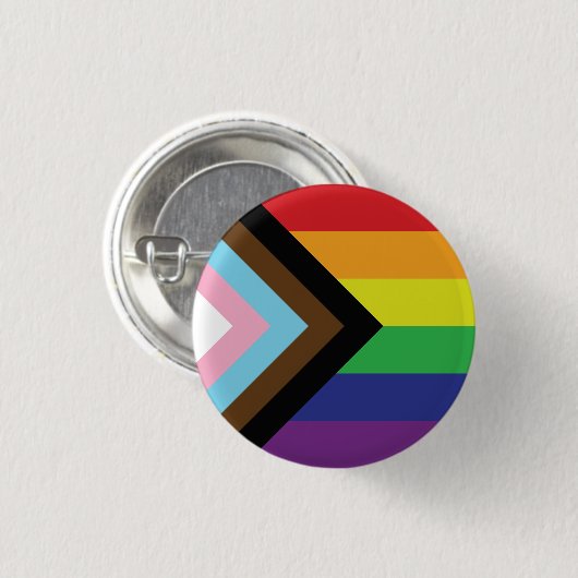Progressieve LGBTQIA-vlag Ronde Button 3,2 Cm (Voorkant /achterkant)