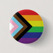 Progressieve LGBTQIA-vlag Ronde Button 3,2 Cm (Voorkant)
