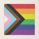 Progressieve LGBTQIA-vlag Sjaal<br><div class="desc">Grootte: Medium Square Kerchief Chiffon Scarf, 36 inch x 36" "Ik voel me , oh zo !" Verhoog uw stijl met een speciaal gedrukt sjaal in een fijn en mooi chiffon weefsel. Deze sjaal is prachtig afgewerkt met een professionele baby, het perfecte accentstuk dat je in de herfst en daarbuiten...</div>