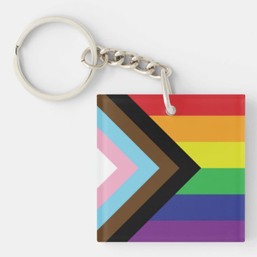 Progressieve LGBTQIA-vlag Sleutelhanger (Voorkant)