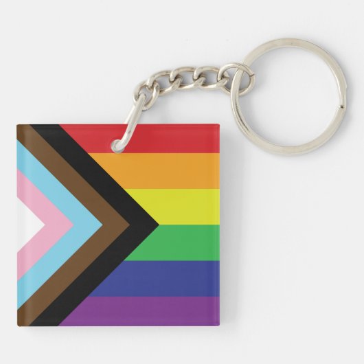 Progressieve LGBTQIA-vlag Sleutelhanger (Achterkant)