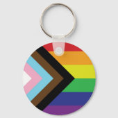 Progressieve LGBTQIA-vlag Sleutelhanger (Voorkant)
