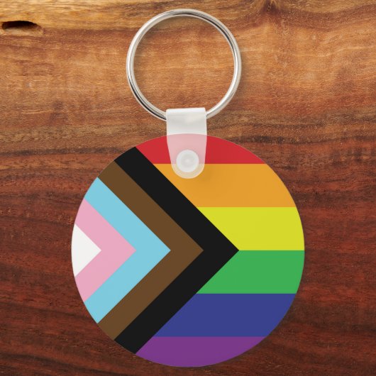 Progressieve LGBTQIA-vlag Sleutelhanger (Voorkant)