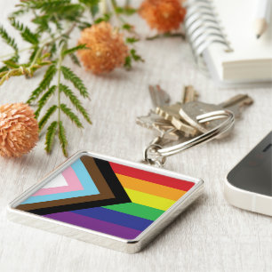 Progressieve LGBTQIA-vlag Sleutelhanger