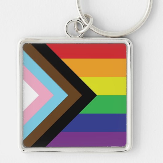 Progressieve LGBTQIA-vlag Sleutelhanger (Voorkant)