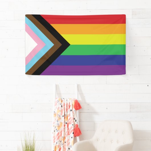 Progressieve LGBTQIA-vlag Spandoek (Insitu)