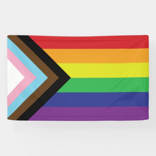 Progressieve LGBTQIA-vlag Spandoek (Horizontaal)