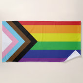 Progressieve LGBTQIA-vlag Strandlaken (Voorkant)