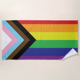 Progressieve LGBTQIA-vlag Strandlaken