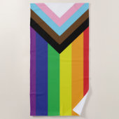 Progressieve LGBTQIA-vlag Strandlaken (Voorkant)