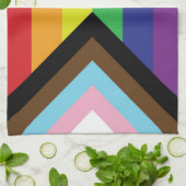 Progressieve LGBTQIA-vlag Theedoek (Gevouwen)