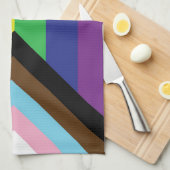 Progressieve LGBTQIA-vlag Theedoek (Quarter Fold)