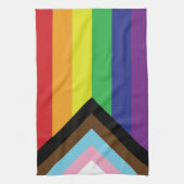 Progressieve LGBTQIA-vlag Theedoek (Verticaal)