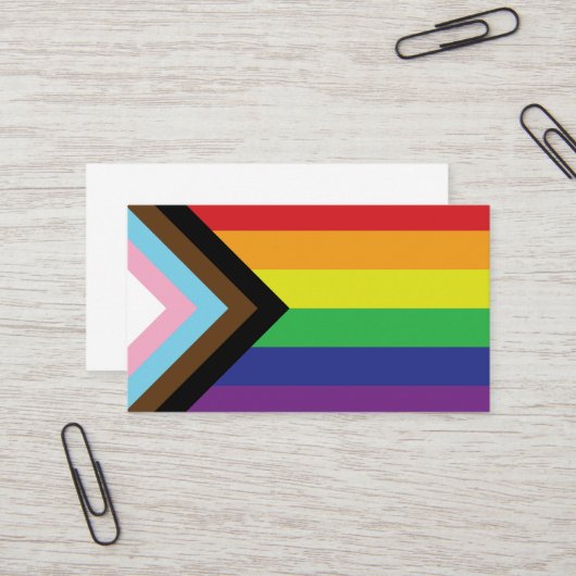 Progressieve LGBTQIA-vlag Visitekaartje (Voorkant / Achterkant in situ)