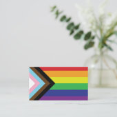 Progressieve LGBTQIA-vlag Visitekaartje (Staand voorkant)
