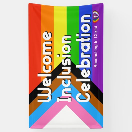 Progressieve PRIDE-vlagbanner Spandoek (Verticaal)