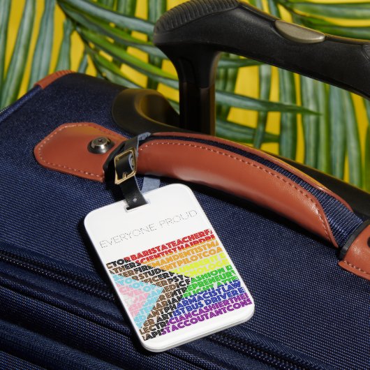 Progressieve Rainbow Flag LGBT Gay Script Bagagelabel (Voorkant Insitu 1)
