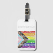 Progressieve Rainbow Flag LGBT Gay Script Bagagelabel (Voorkant (verticaal))