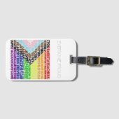 Progressieve Rainbow Flag LGBT Gay Script Bagagelabel (Voorkant (horizontaal))