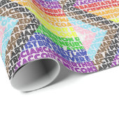 Progressieve Rainbow Flag LGBT Gay Script Cadeaupapier (Rol Hoek)