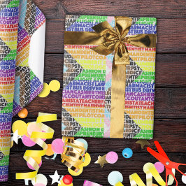 Progressieve Rainbow Flag LGBT Gay Script Cadeaupapier