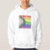 Progressieve Rainbow Flag LGBT Gay Script Hoodie (Voorkant)