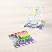 Progressieve Rainbow Flag LGBT Gay Script Kartonnen Onderzetters (Insitu)