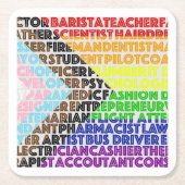 Progressieve Rainbow Flag LGBT Gay Script Kartonnen Onderzetters (Voorkant)