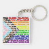 Progressieve Rainbow Flag LGBT Gay Script Sleutelhanger (Achterkant)