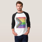 Progressieve Rainbow Flag LGBT Gay Script T-shirt (Voorkant volledig)
