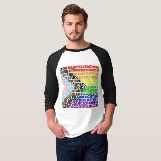 Progressieve Rainbow Flag LGBT Gay Script T-shirt (Voorkant volledig)