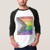Progressieve Rainbow Flag LGBT Gay Script T-shirt (Voorkant)