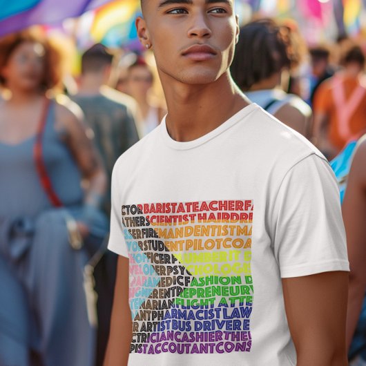 Progressieve Rainbow Flag LGBT Gay Script T-shirt
