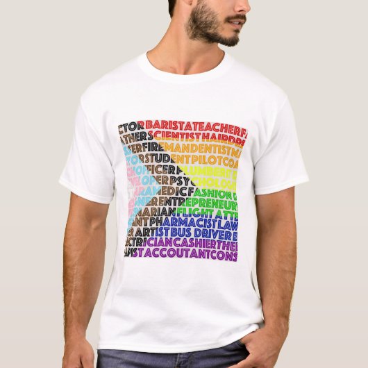 Progressieve Rainbow Flag LGBT Gay Script T-shirt (Voorkant)