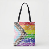 Progressieve Rainbow Flag LGBT Gay Script Tote Bag (Voorkant)