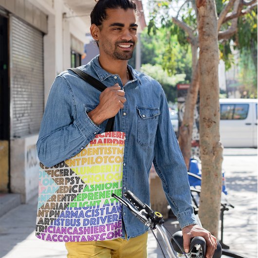 Progressieve Rainbow Flag LGBT Gay Script Tote Bag