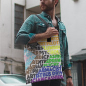 Progressieve Rainbow Flag LGBT Gay Script Tote Bag