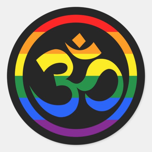 Progressieve Regenboog LGBTQ Goa Community Symbool Ronde Sticker (Voorkant)