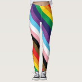 Progressieve regenboog LGBTQ+ Leggings (Voorkant)