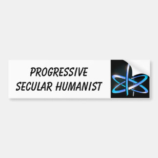 Progressieve seculiere humanist - blauw bumpersticker