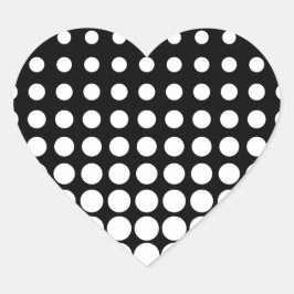 Progressieve Stippen voor zwart en wit Hart Sticker