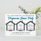 Progressieve uitnodiging voor een diner in de buur (Staand voorkant)