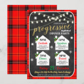 Progressieve Vakantie Diner Party Uitnodiging (Voorkant / Achterkant)