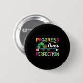 Progressiever dan perfectie Motivatiequote Student Ronde Button 5,7 Cm (Voorkant /achterkant)