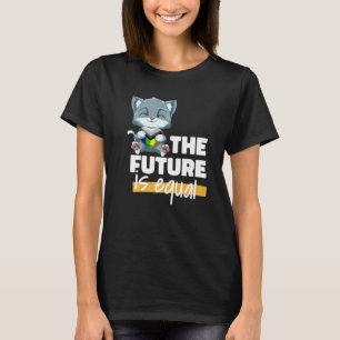 Progressiv Pride Cat Transgender Genderqueer T-shirt
