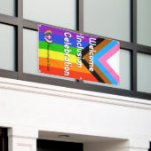 Progressive PRIDE Vlag Banner - Verticaal (Buitenkant Gebouw)