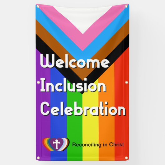 Progressive PRIDE Vlag Banner - Verticaal (Verticaal)