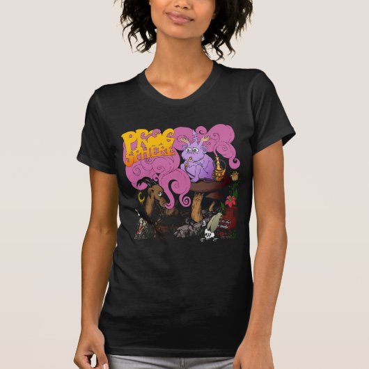ProgSphere Dames Petite T-Shirt: Zwart T-shirt (Voorkant)