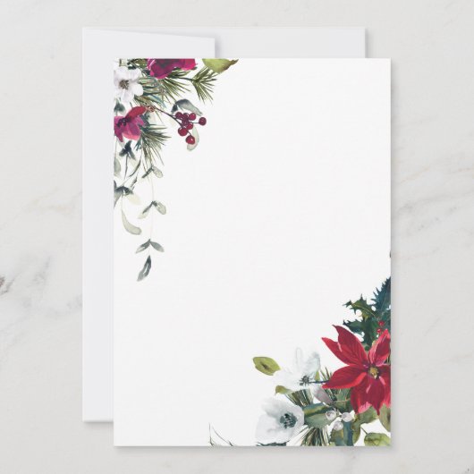 Proinsettia kerstkoekjes en cacaofeestdag kaart (Achterkant)